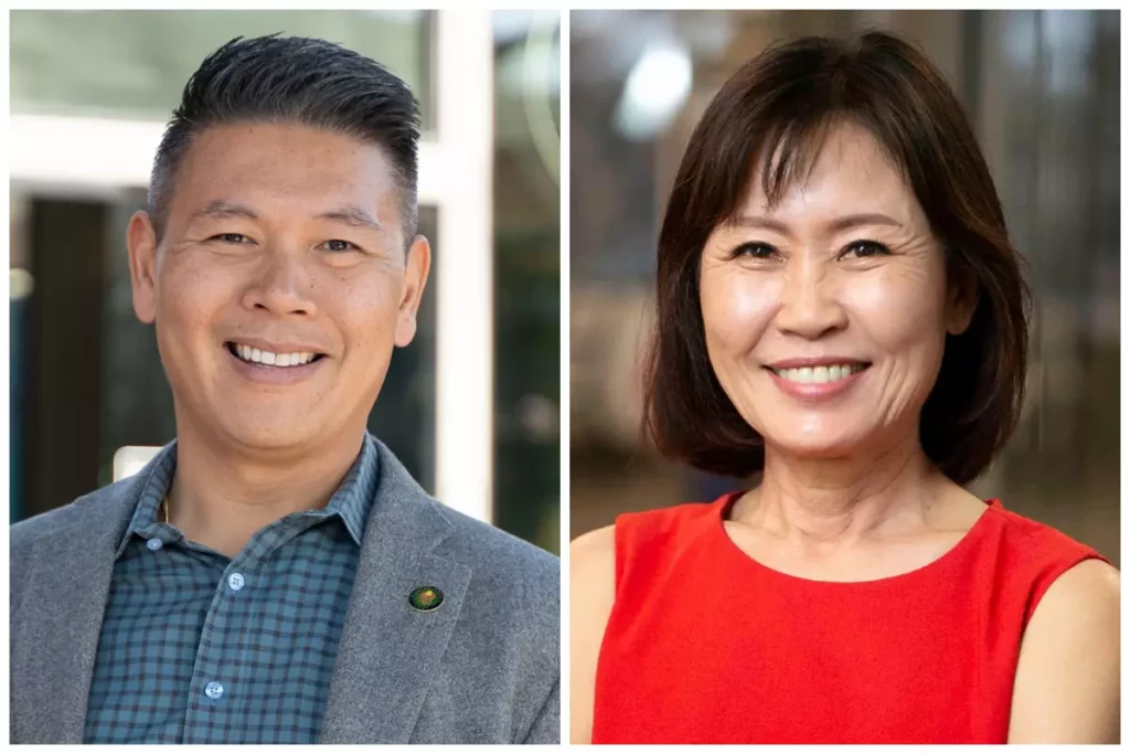 As of 11/18/2024, Democrat Derek Tran  is ahead of  Republican Michelle Steel by about 102 votes